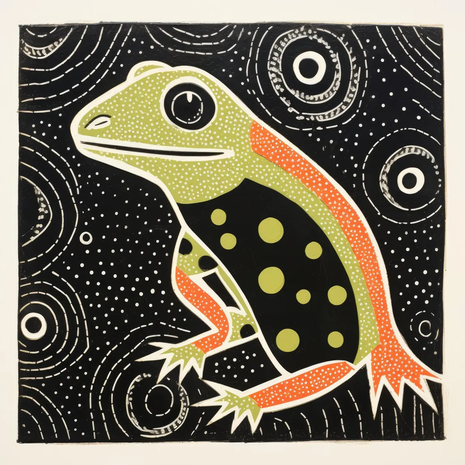 Salamandra verde 1 pellicola backlit da Minimal Animal Art