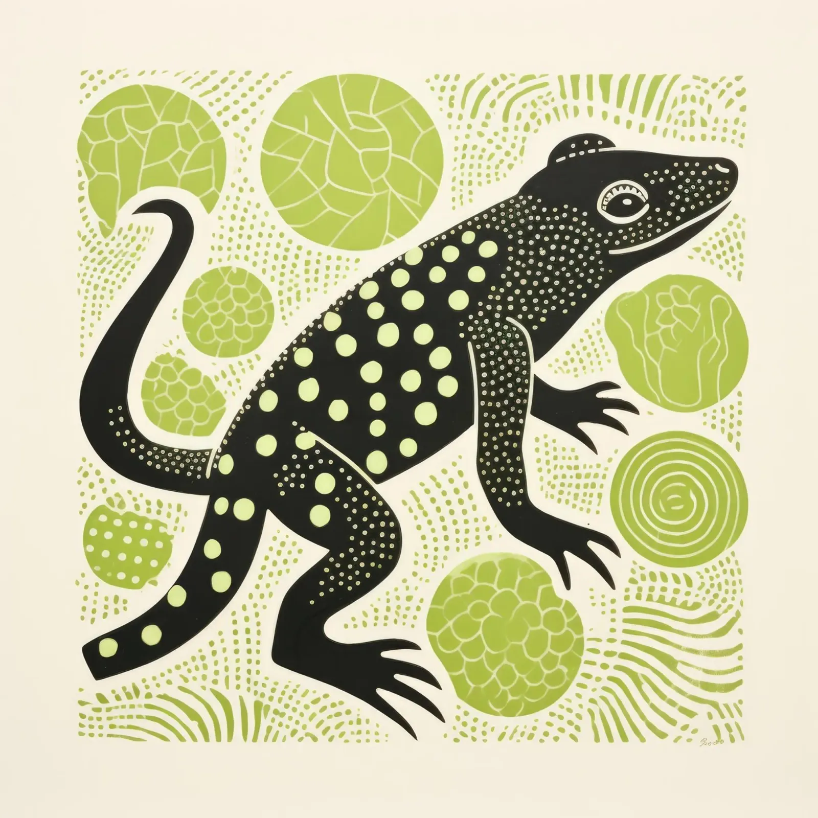 Salamandra verde 2 pellicola backlit da Minimal Animal Art