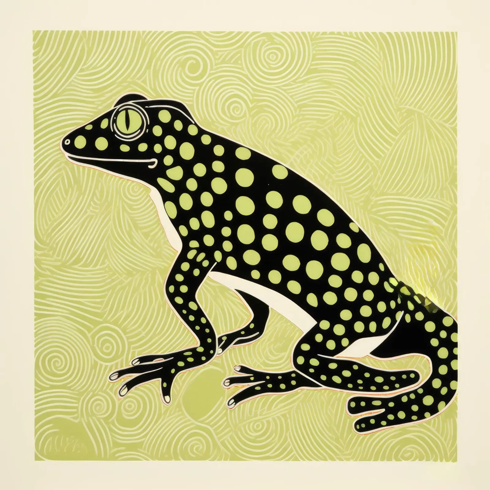 Green Salamander 3 poster by Minimal Animal Art