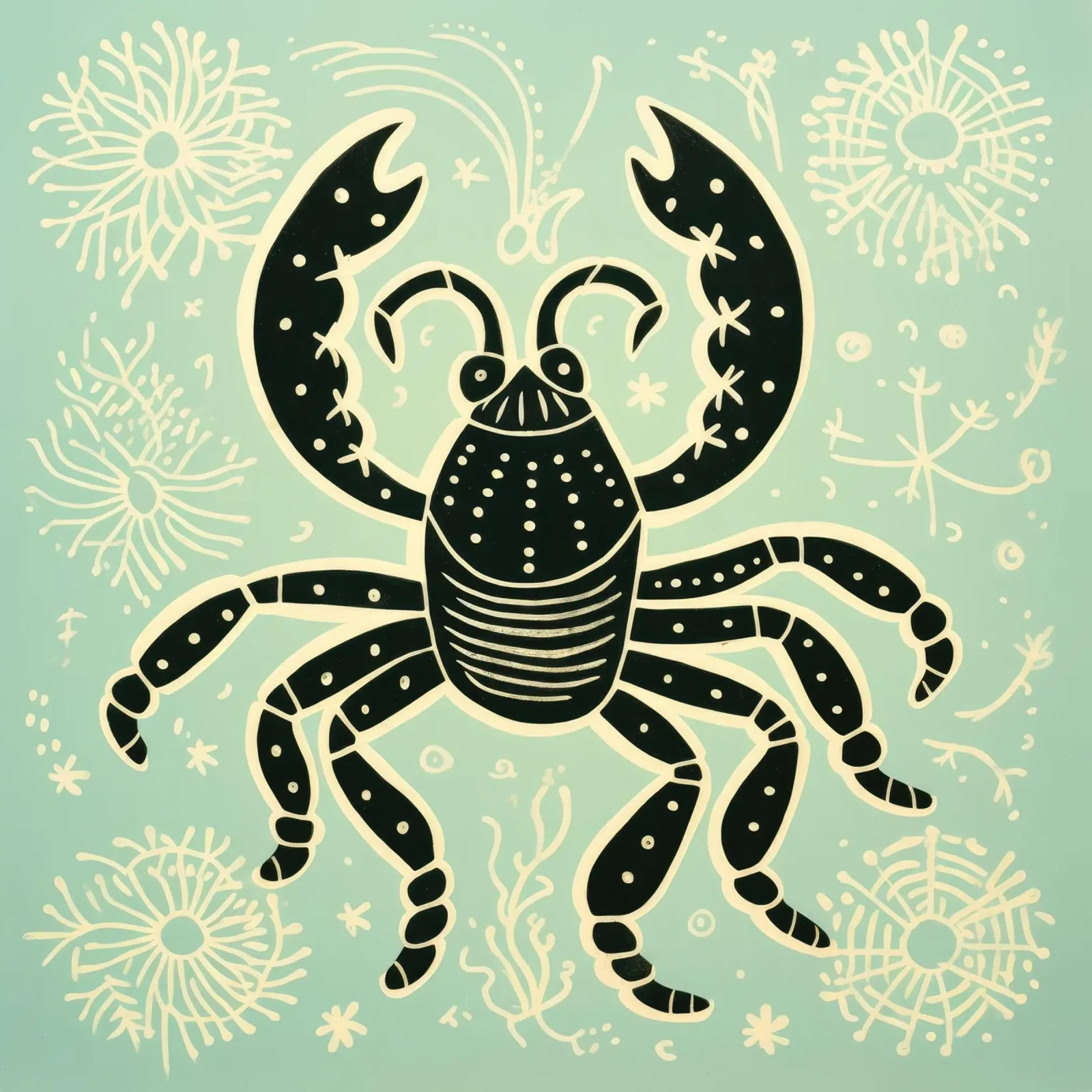 Scorpione verde 1 carta hahnemühle da Minimal Animal Art