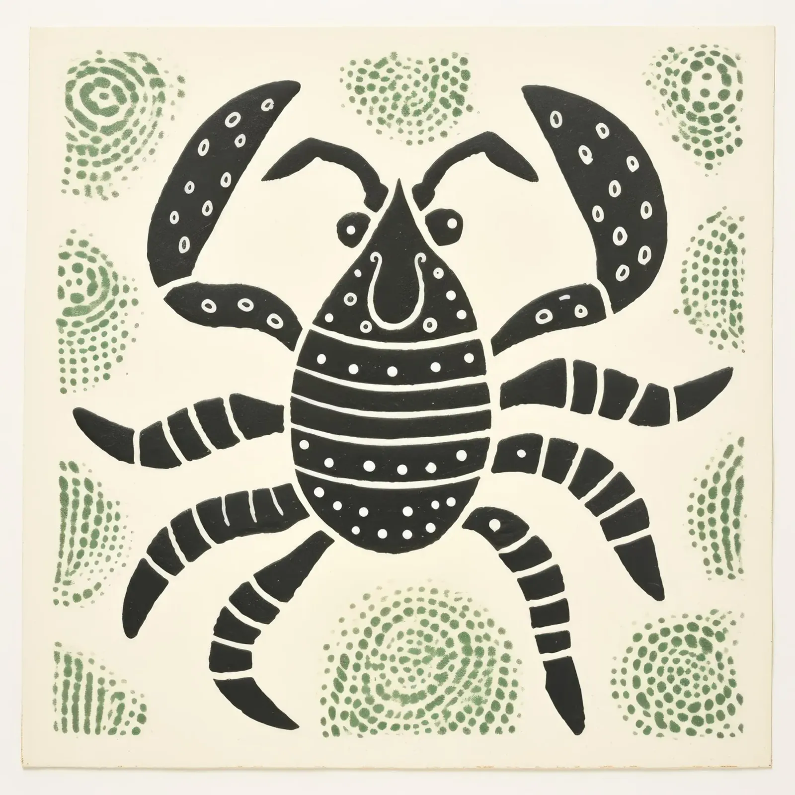 Scorpione verde 4 carta hahnemühle da Minimal Animal Art