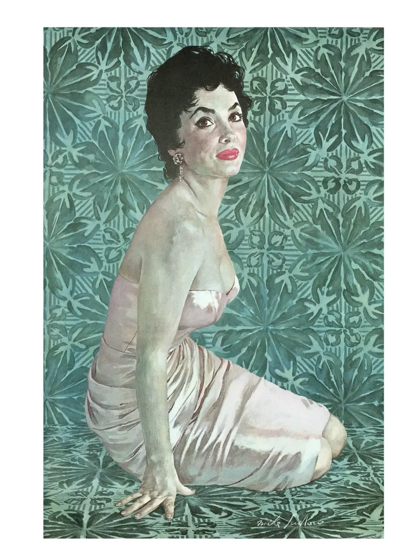 Woman in a strapless poster con telaio in alluminio da LisaArtes