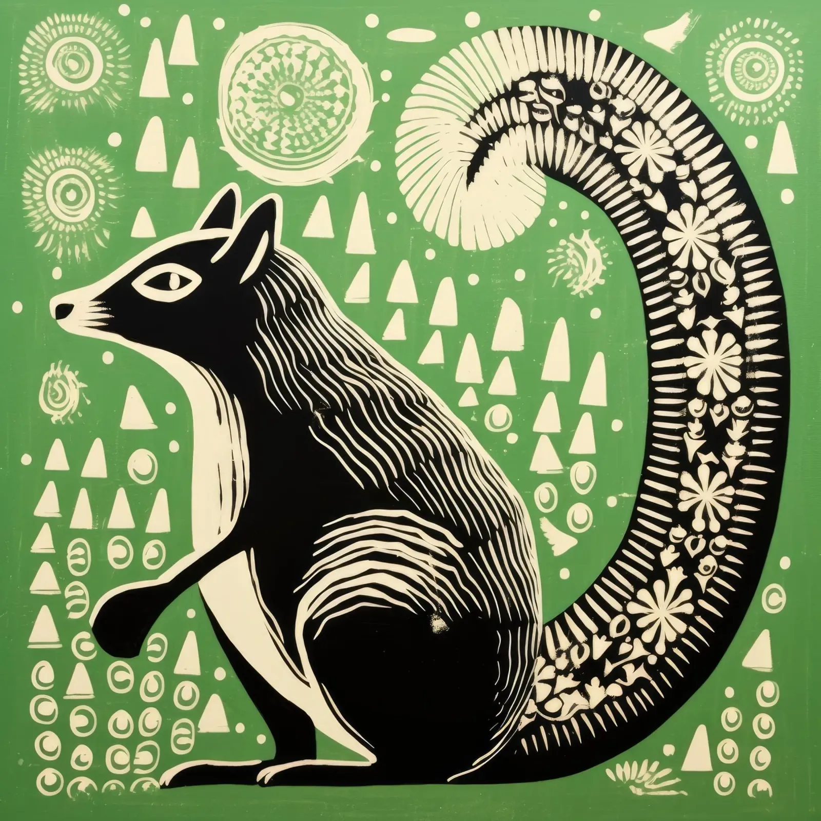 Puzzola verde 1 pellicola backlit da Minimal Animal Art