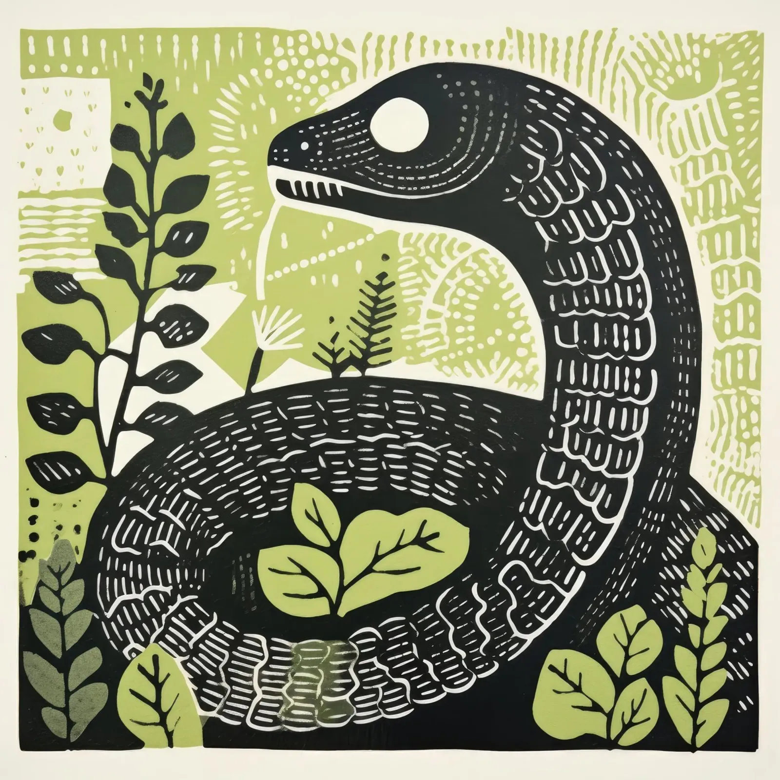 Serpente verde 3 pellicola backlit da Minimal Animal Art