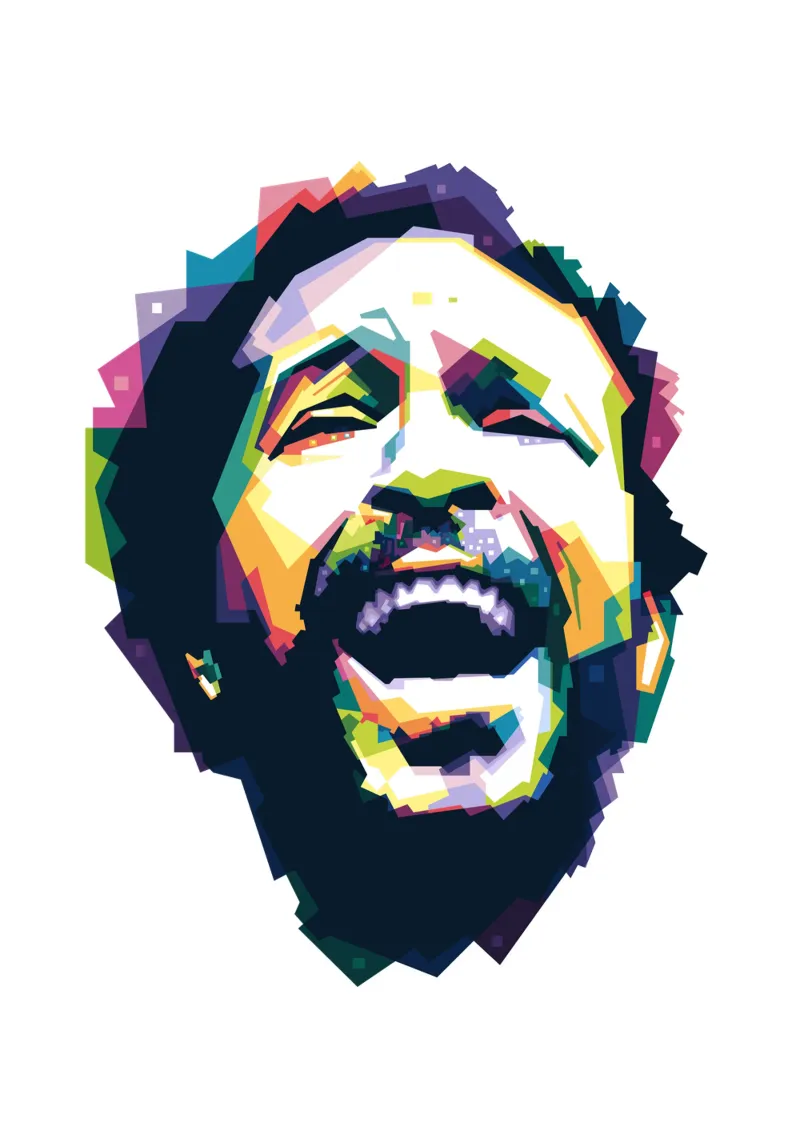 Marvin Gaye Pop Art WPAP plexiglass da Alkahfsmart