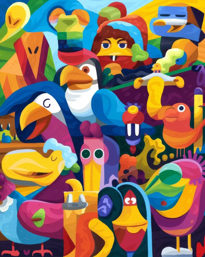 Sinfonia aviaria poster con telaio in plastica da Monarco Virtuoso