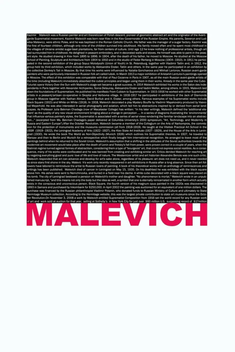 Kasimir Malevich poster with aluminum frame by Naxart