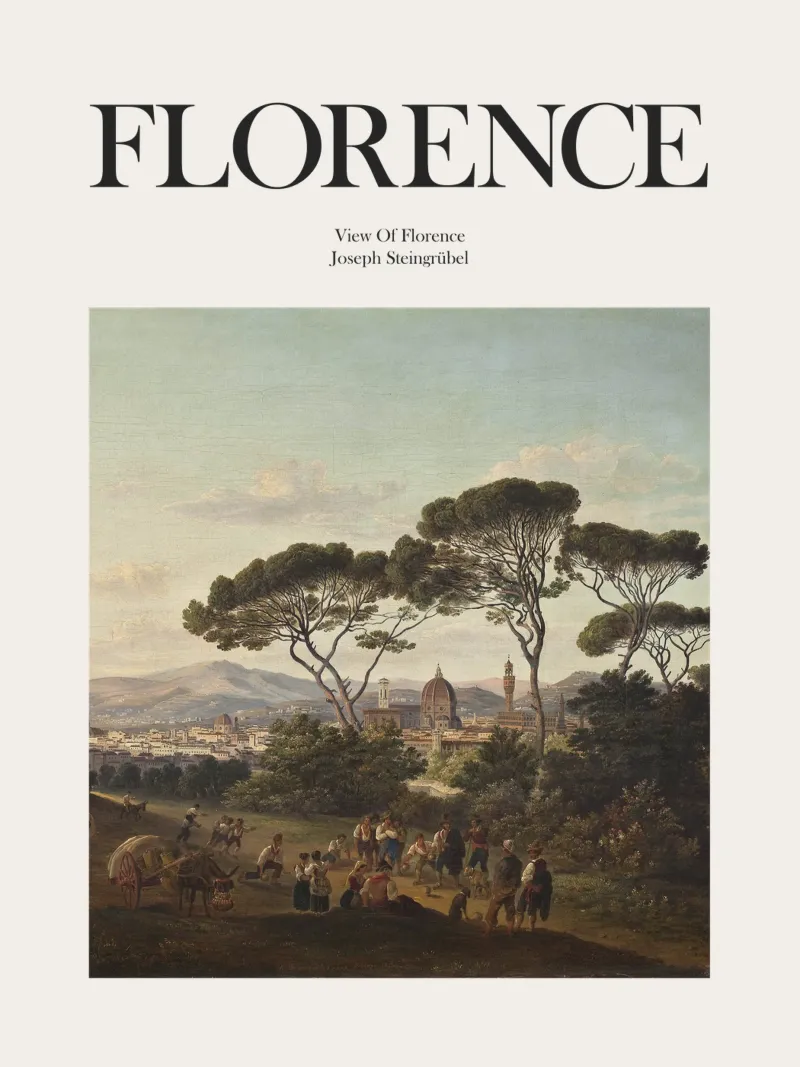 Florence, Italy poster with aluminum frame by Vintagrafica