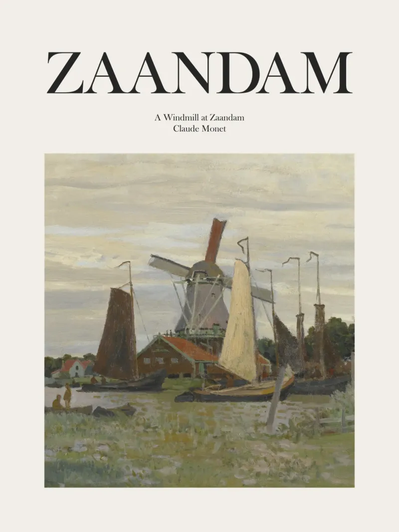 Zaandam, Netherlands canvas met Baklijst van Vintagrafica