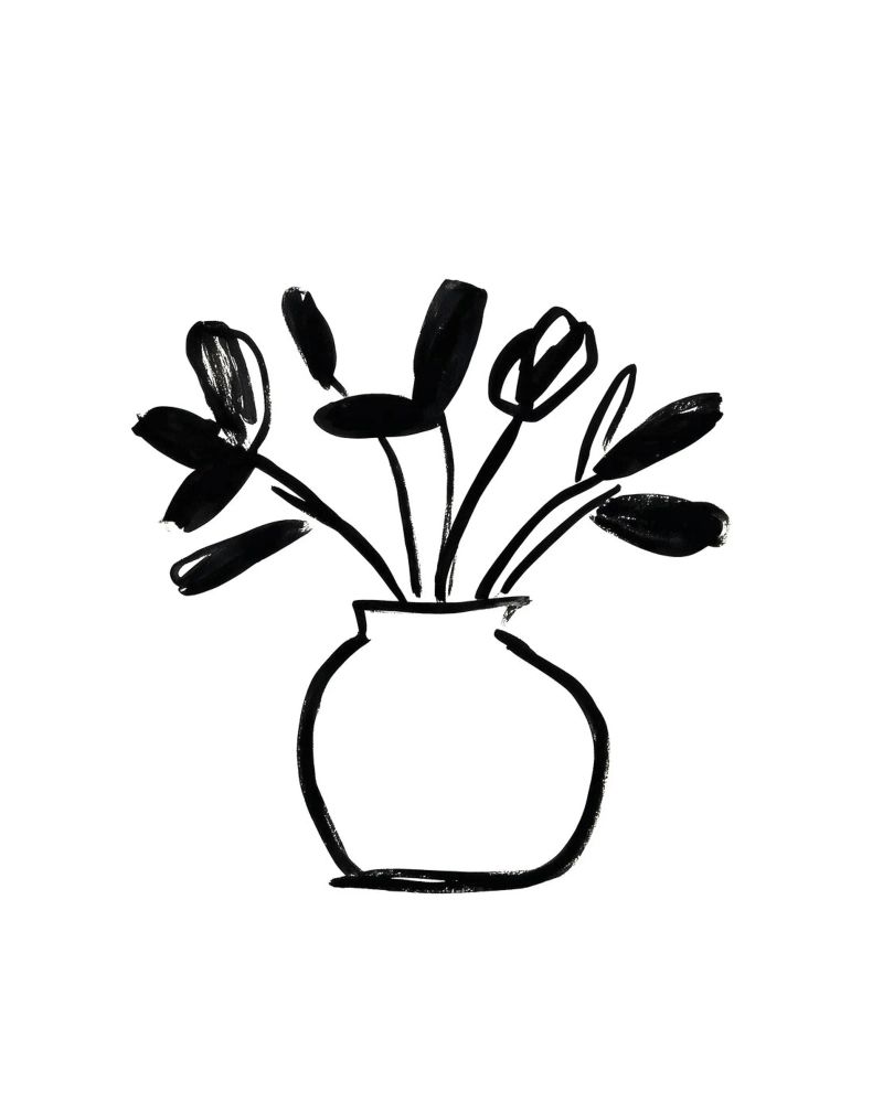 Vaso di fiori dipinto poster da Katja Stehle Design