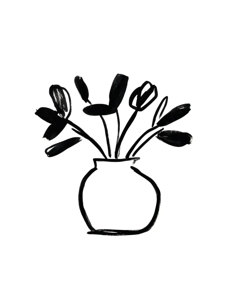 Vaso di fiori dipinto poster da Katja Stehle Design