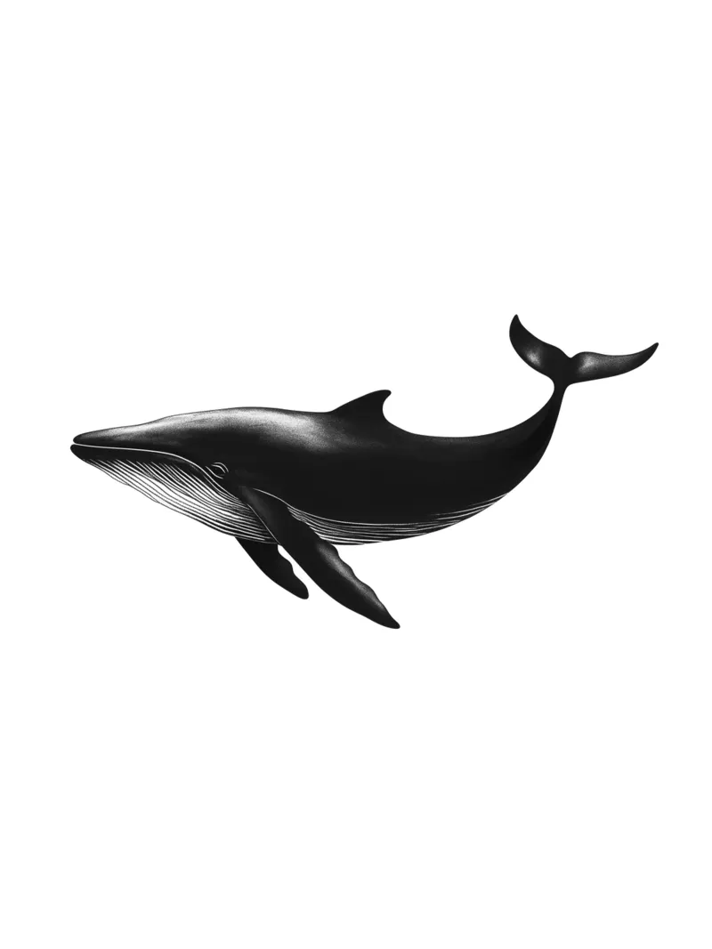 Geverfde walvis canvas met Baklijst van Katja Stehle Design