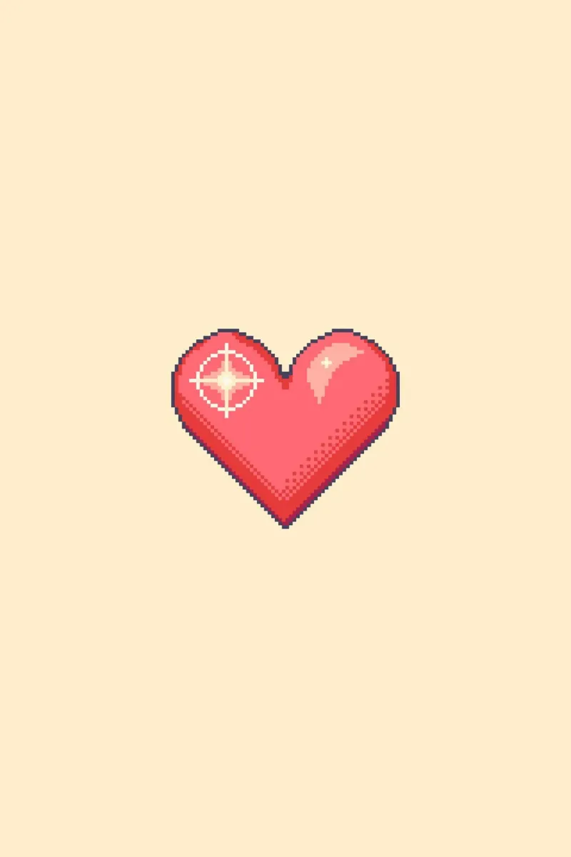 Pixel Heart - Arte minimalista retrò per i giocatori e gli amanti dei videogiochi poster con telaio in plastica da Ben & Clo creations