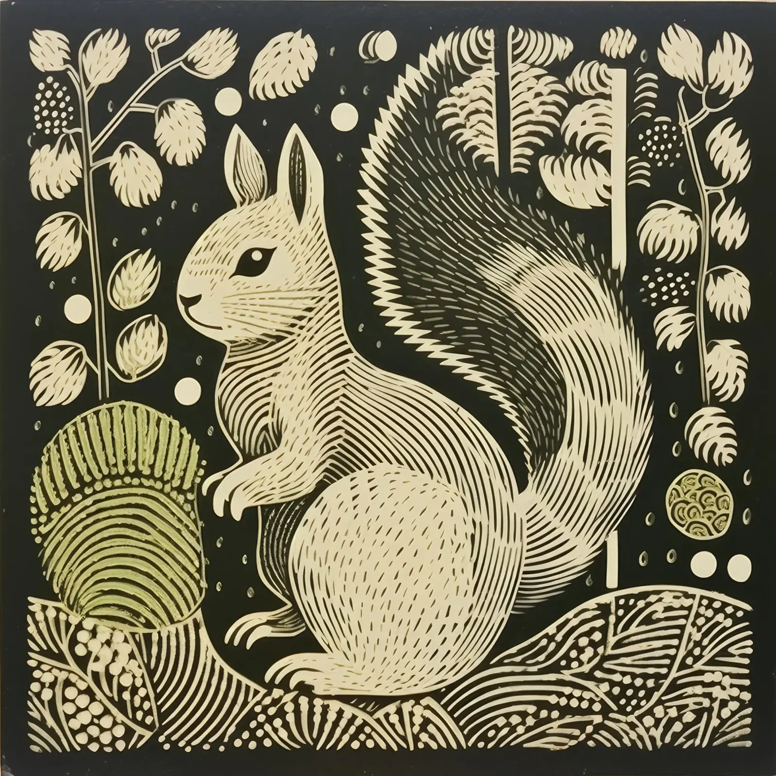 Green Squirrel 2 hahnemühle by Minimal Animal Art