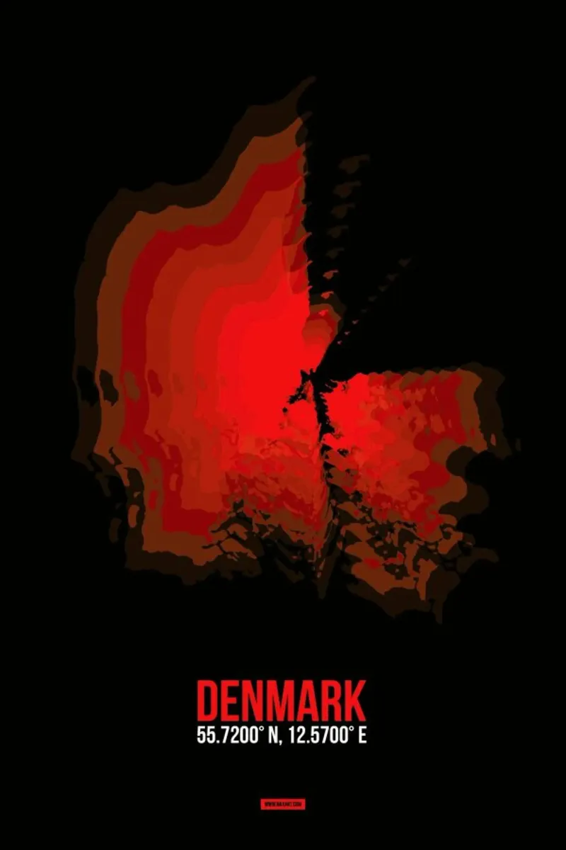 Denmark Radiant Map pellicola backlit da Naxart
