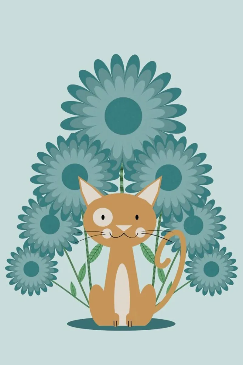 Cat In The Flowerfield pellicola backlit da Karin Bijlsma
