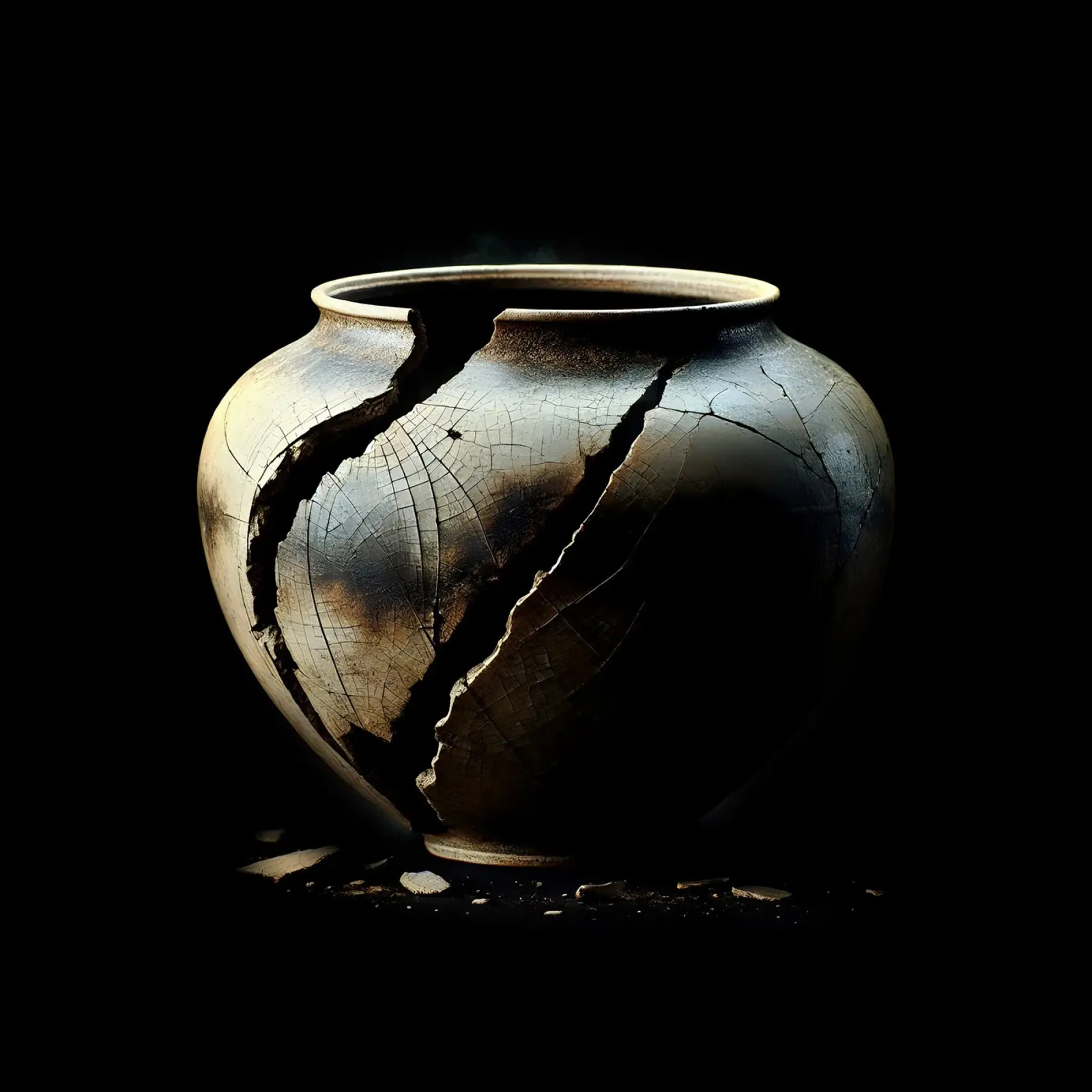 Broken vase - symbol of transience canvas with Floater frame by scHio