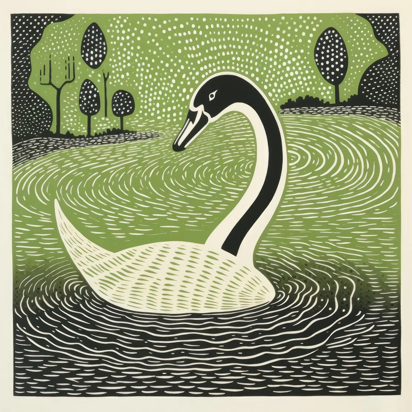Cigno Verde 2 pellicola backlit da Minimal Animal Art