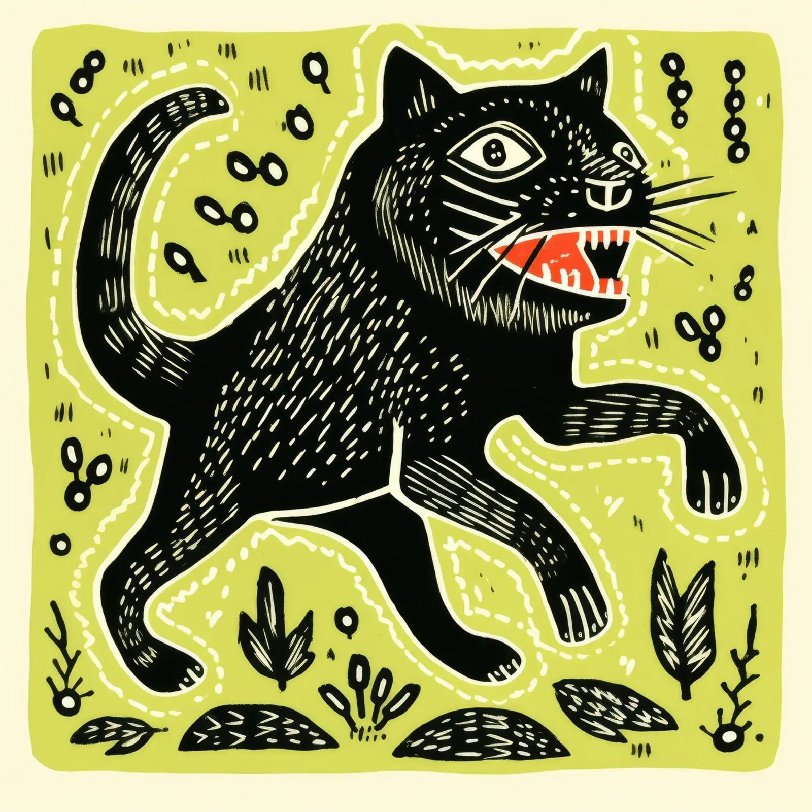 Diavolo della Tasmania verde 1 tela da Minimal Animal Art