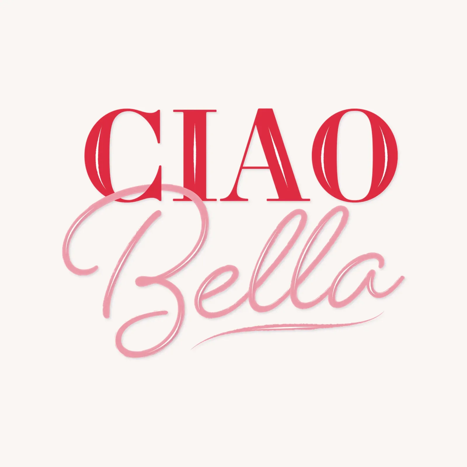 Ciao Bella. Hallo, Schöne, mein Liebling. Pretty in Pink. pellicola backlit da CalliLetters