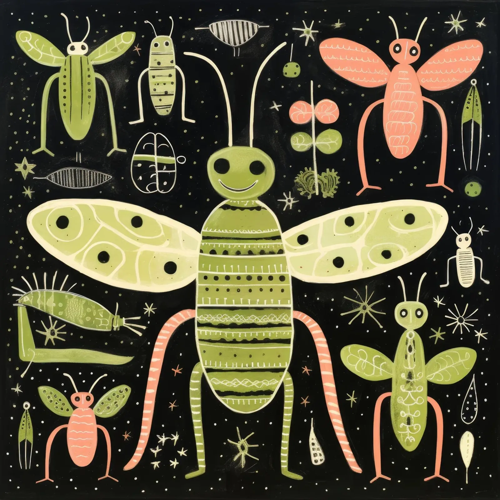 Termite verde 2 pellicola backlit da Minimal Animal Art