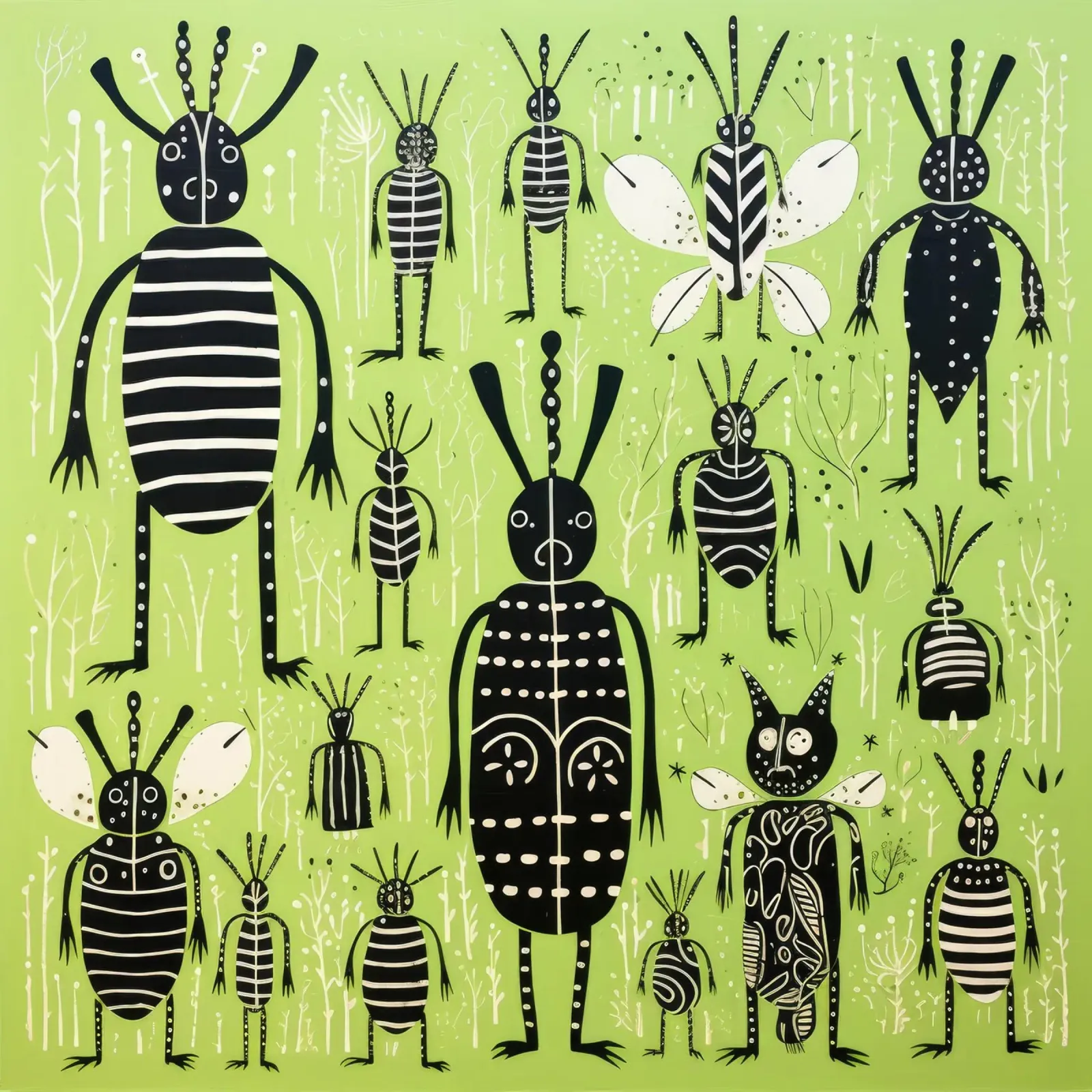 Termite verde 4 pellicola backlit da Minimal Animal Art