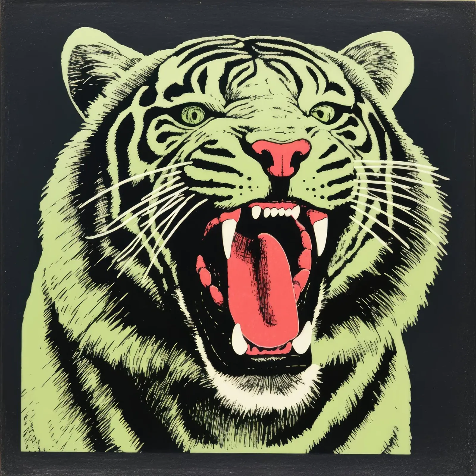 Tigre verde 2 pellicola backlit da Minimal Animal Art