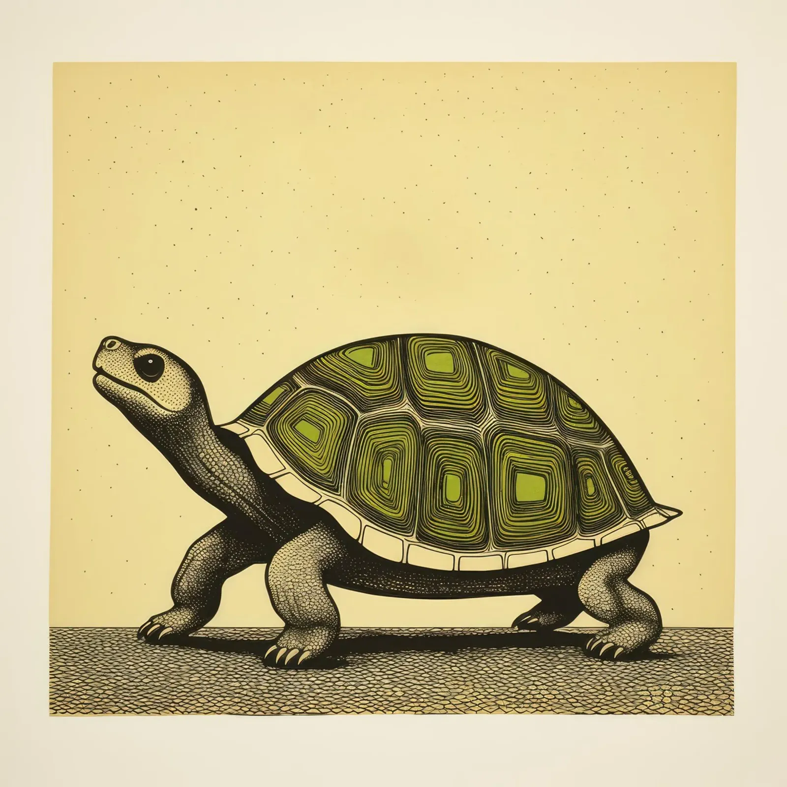 Groene schildpad 3 backlit folie van Minimal Animal Art