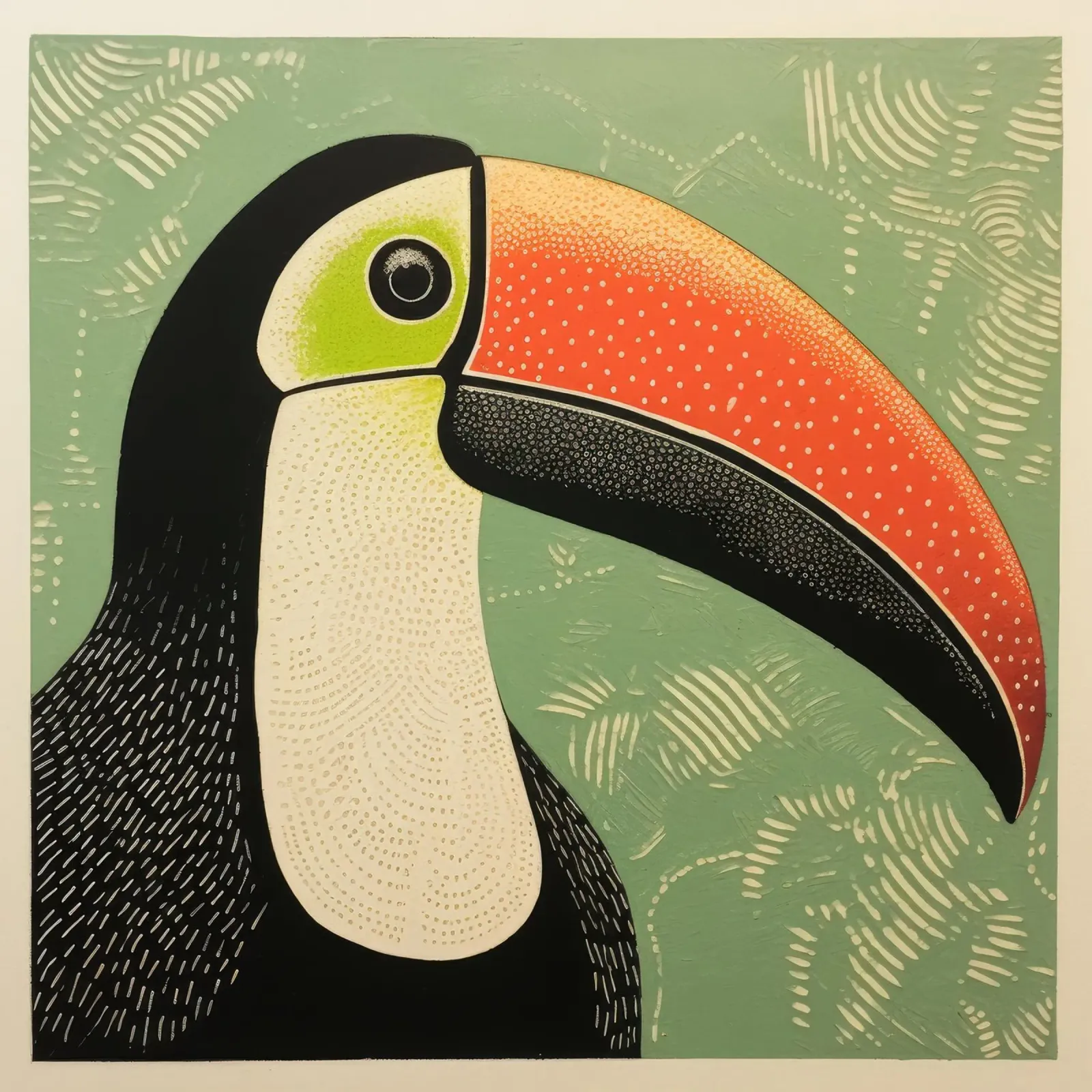 Tucano verde 3 pellicola backlit da Minimal Animal Art