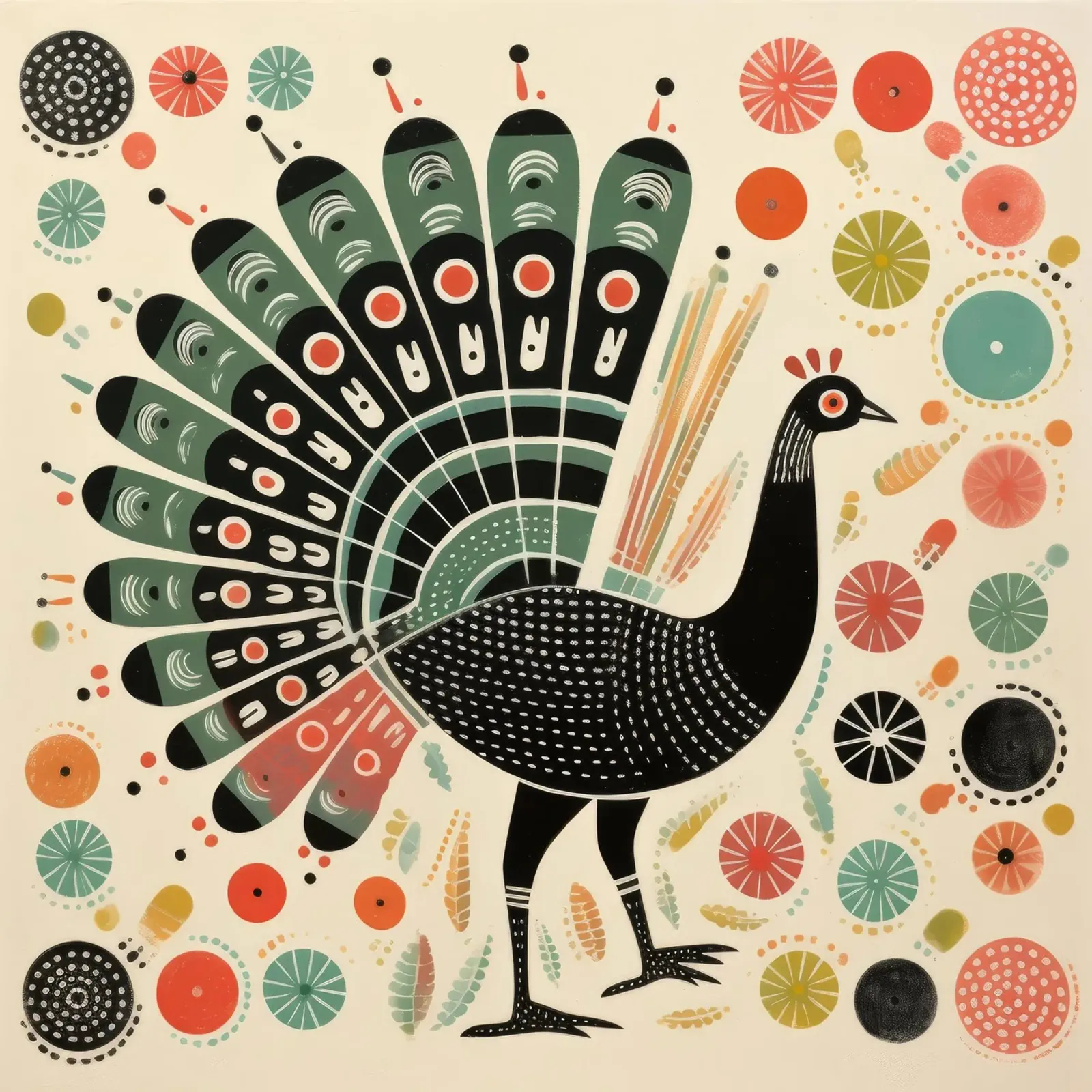 Green Turkey 2 hahnemühle by Minimal Animal Art