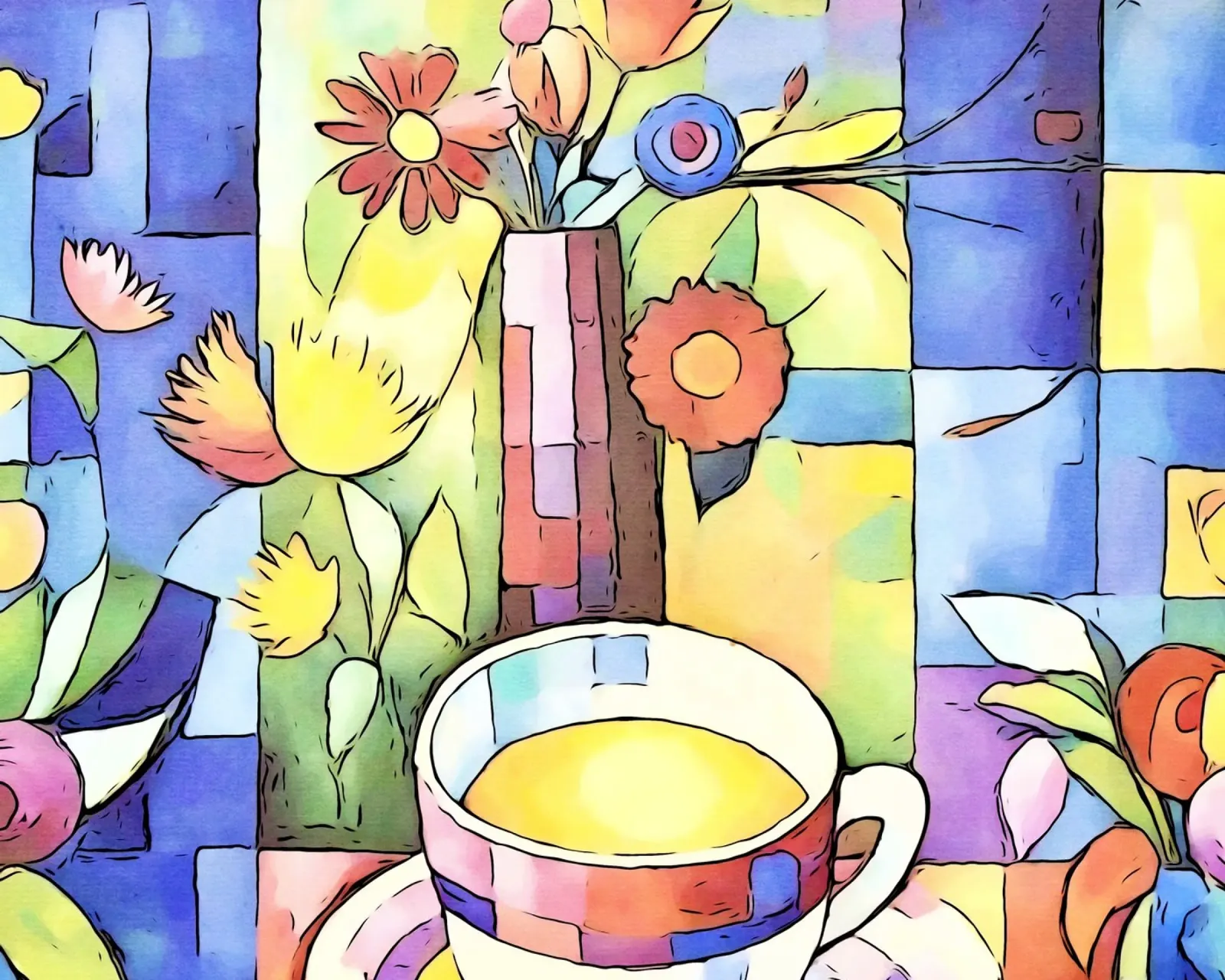 TEATIME canvas with Floater frame by ZAMART