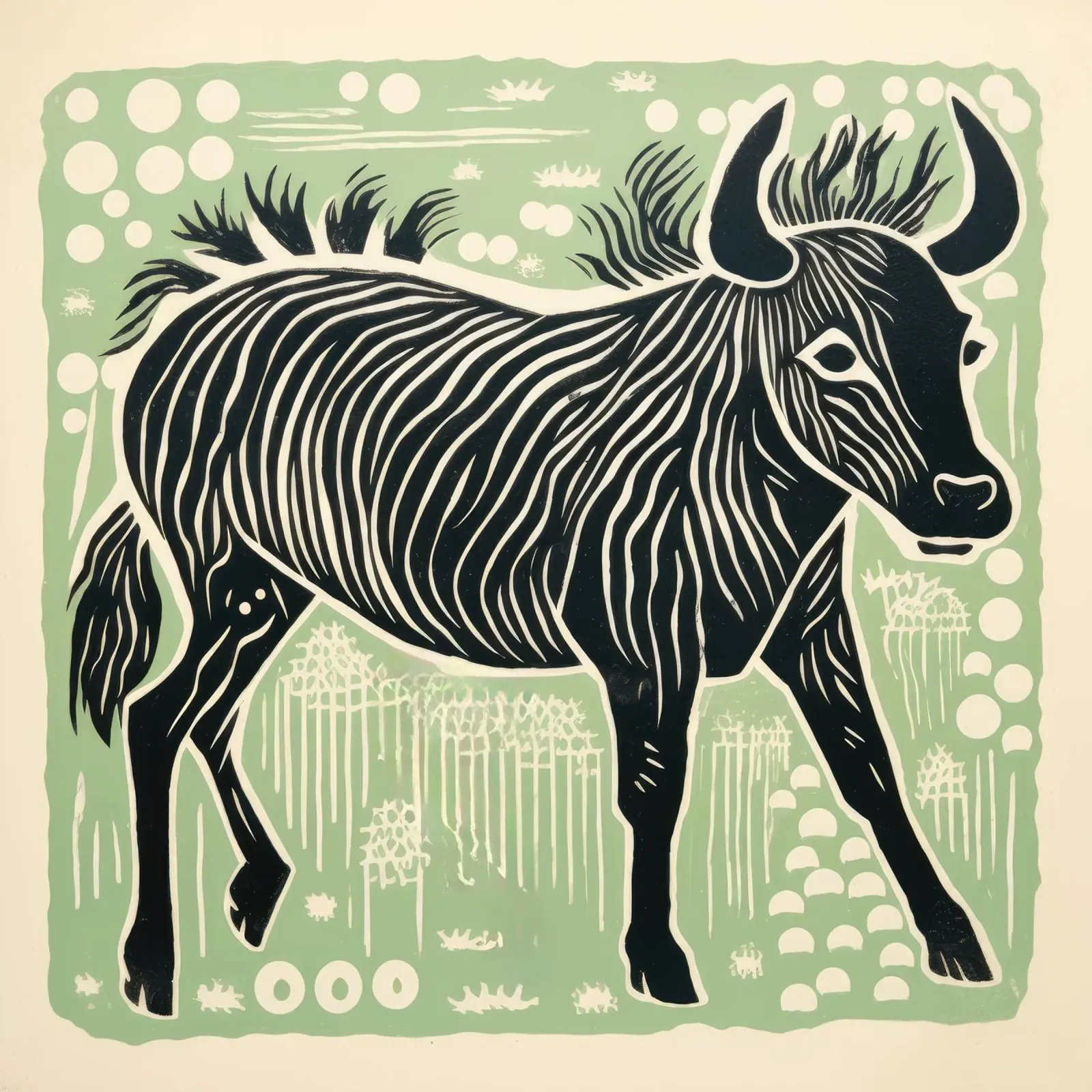 Gnu verde 2 pellicola backlit da Minimal Animal Art