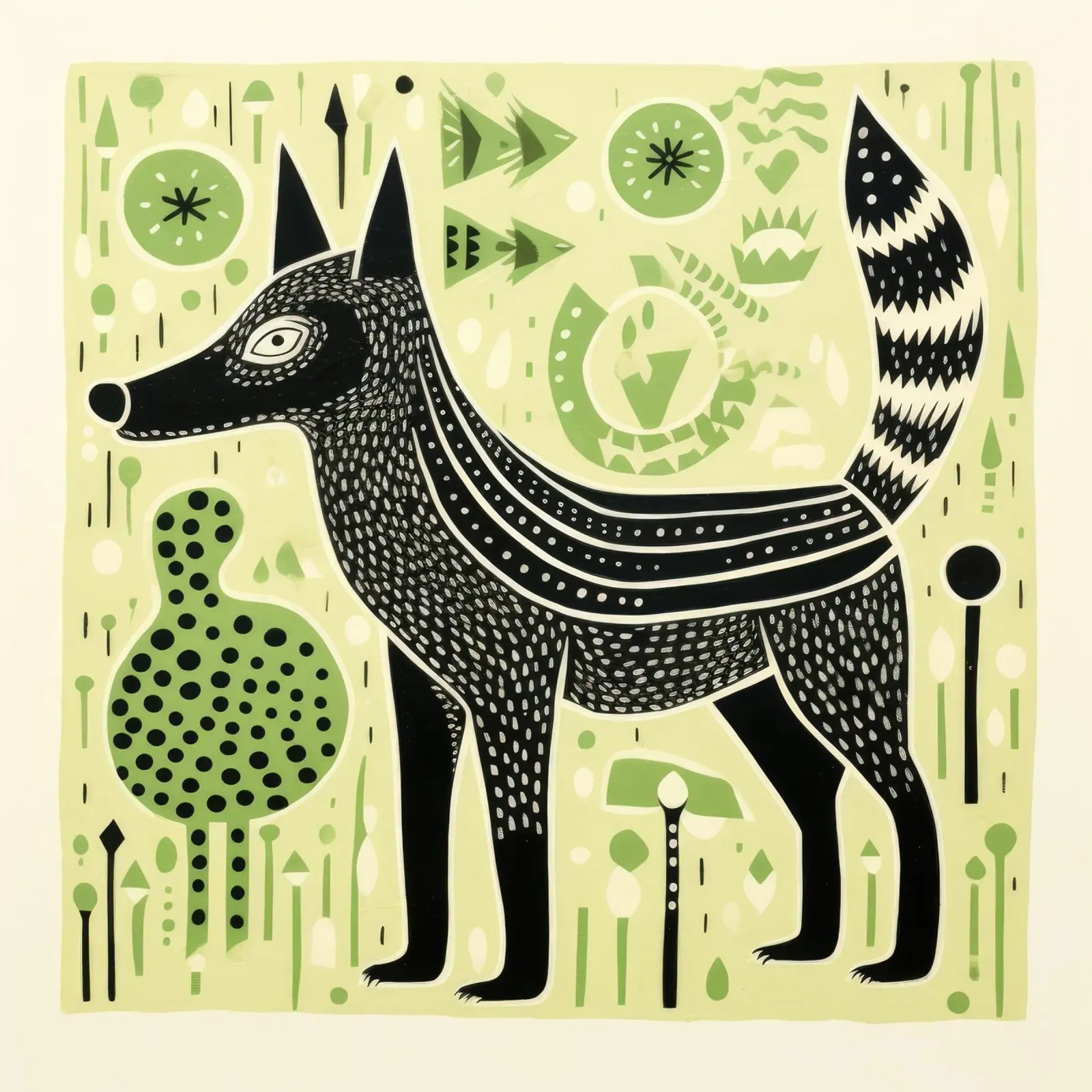 Lupo Verde 2 pellicola backlit da Minimal Animal Art