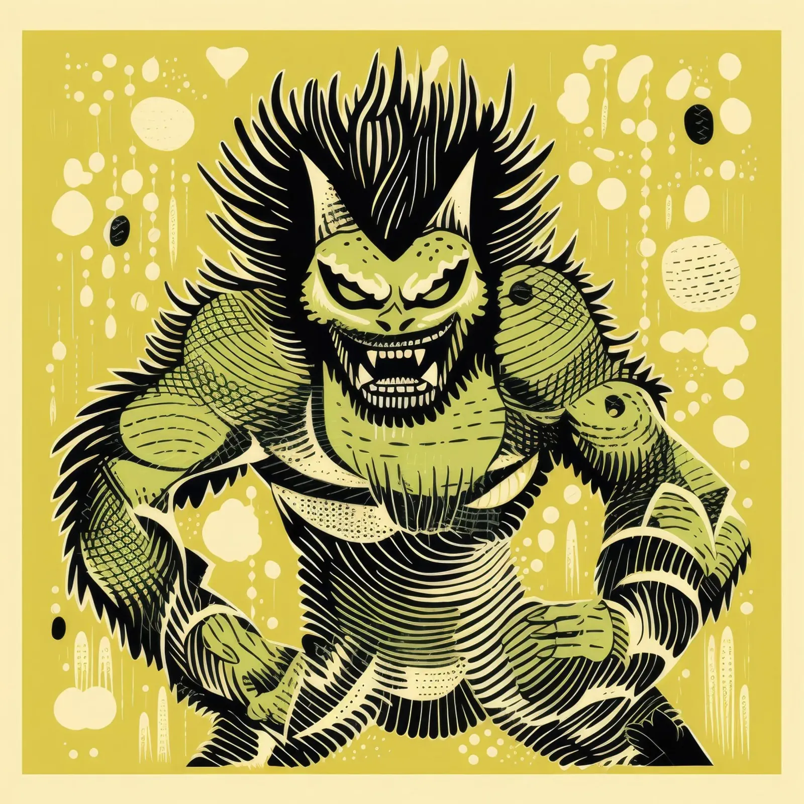 Wolverine verde 1 pellicola backlit da Minimal Animal Art