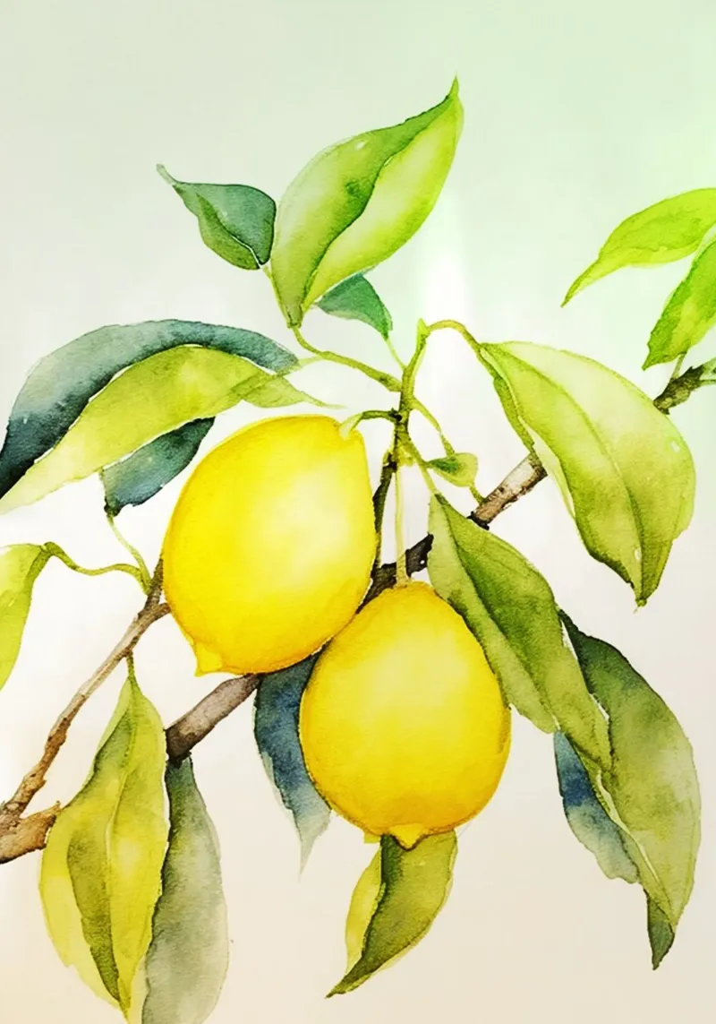 Zitrone Aquarell Kunst Hahnemühle von kaiyaraiya