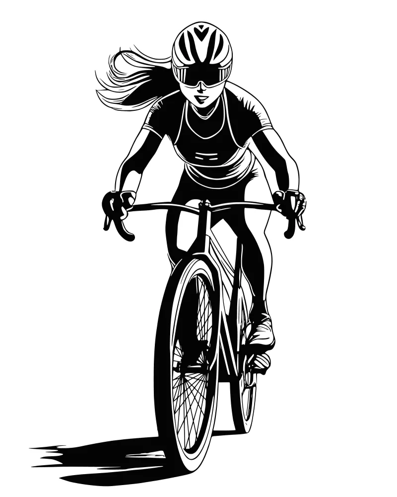 Adrenalin auf zwei Rädern – Dynamische Radsport Illustration Poster mit Holzrahmen von Radkunstwerk