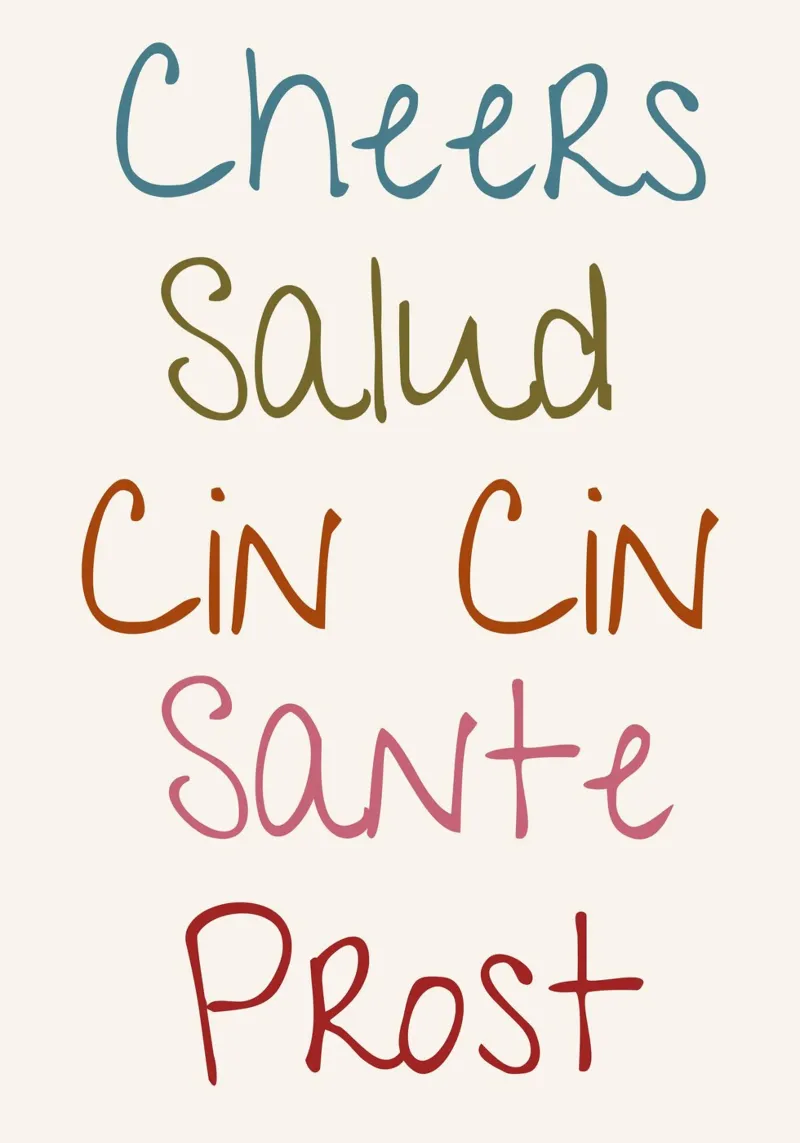 Salute, cin cin, salud, tipografia, colorato poster da pdigitalprints