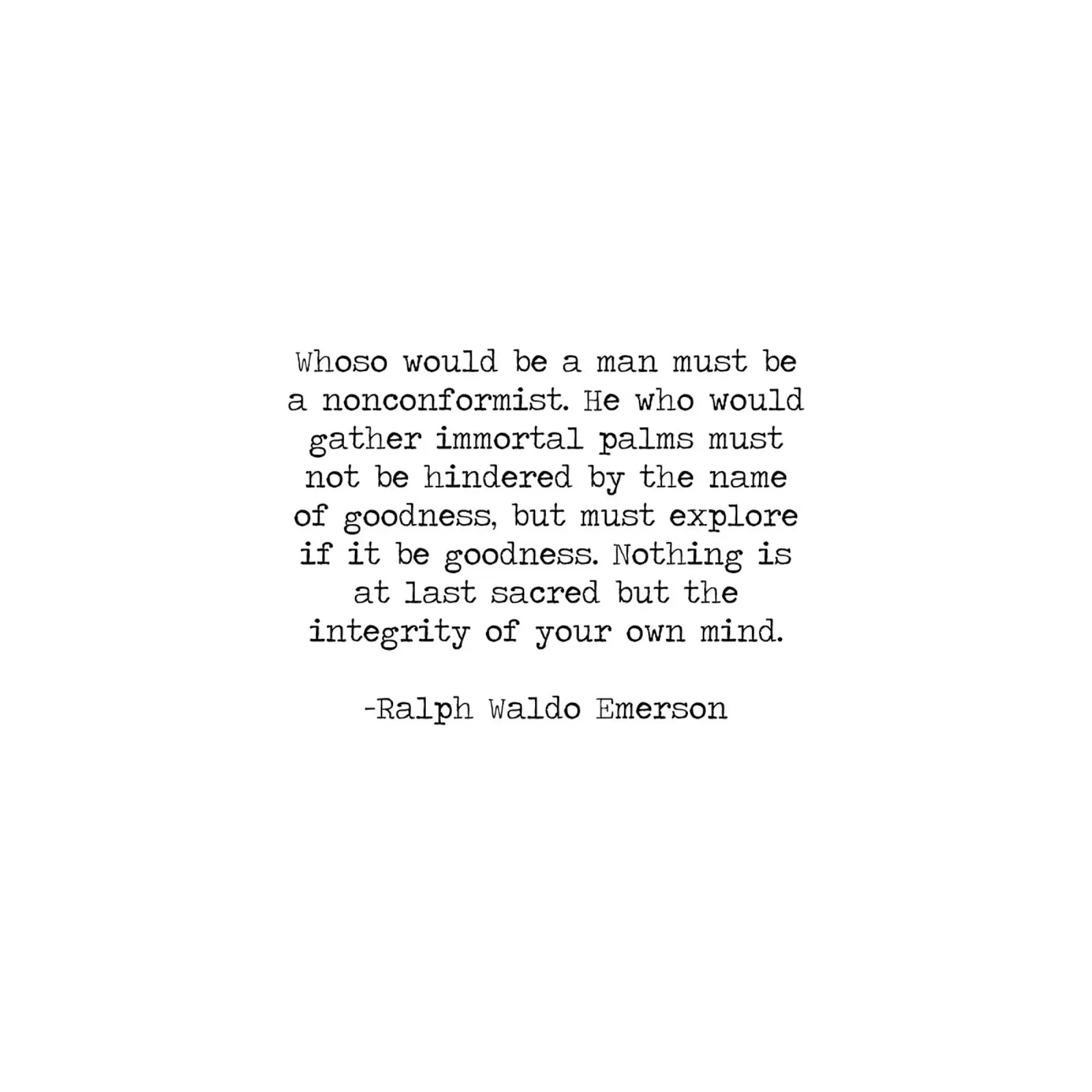 Wees een non-conformist integriteit is heilig, Ralph Waldo Emerson hahnemühle van Summer Soul Co. - Quotes