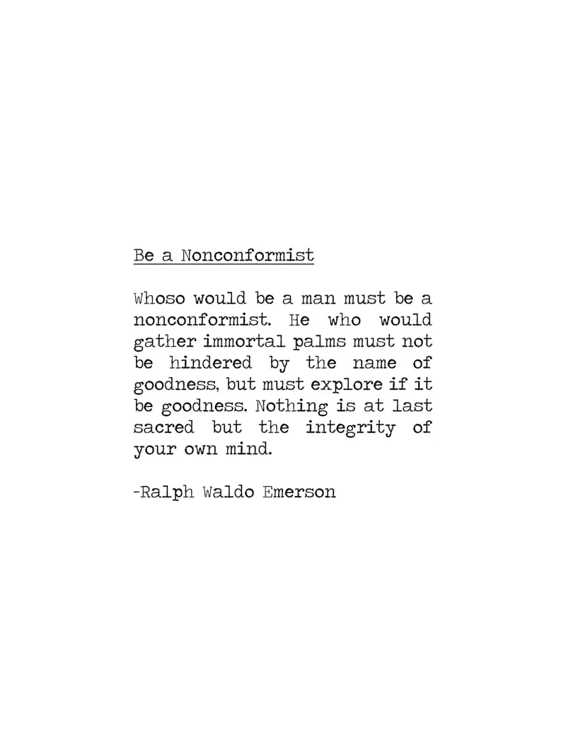 Wees een non-conformist integriteit is heilig, Ralph Waldo Emerson canvas van Summer Soul Co. - Quotes