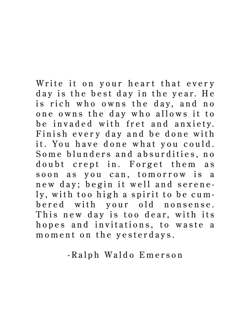 Write it on your heart everyday - Ralph Waldo Emerson quote canvas by Summer Soul Co. - Quotes