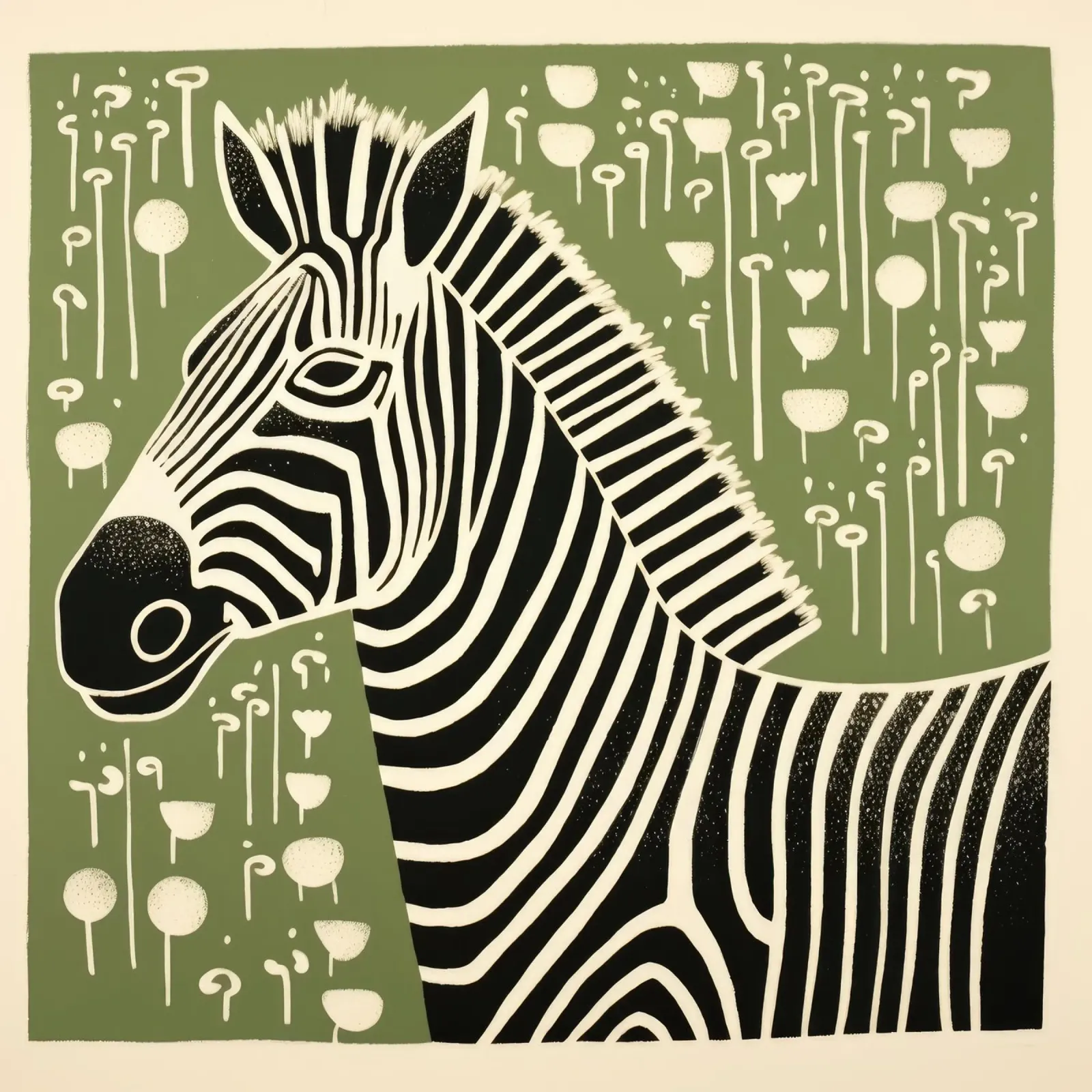 Zebra verde 1 pellicola backlit da Minimal Animal Art