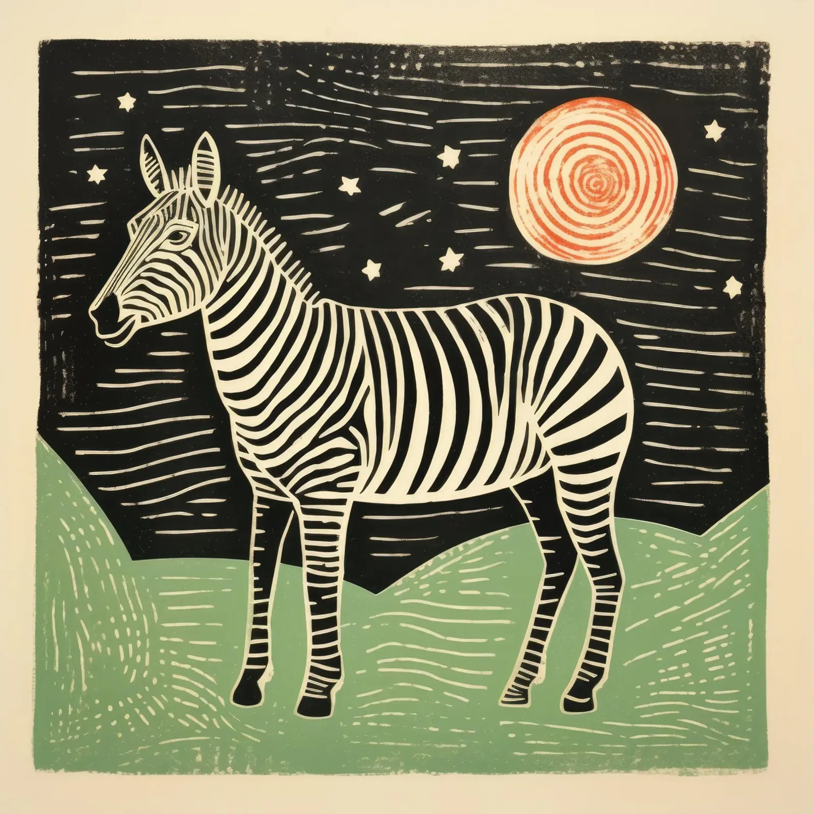 Zebra verde 2 pellicola backlit da Minimal Animal Art