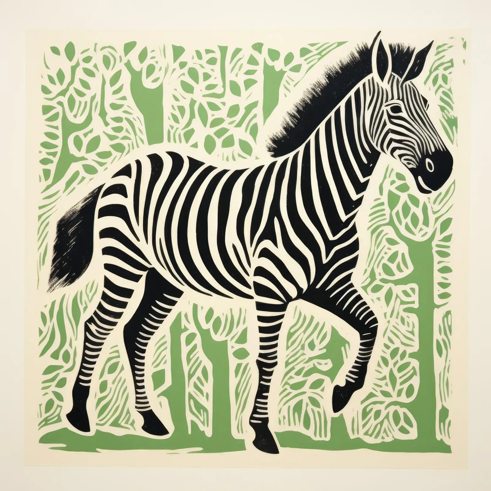 Zebra verde 3 pellicola backlit da Minimal Animal Art