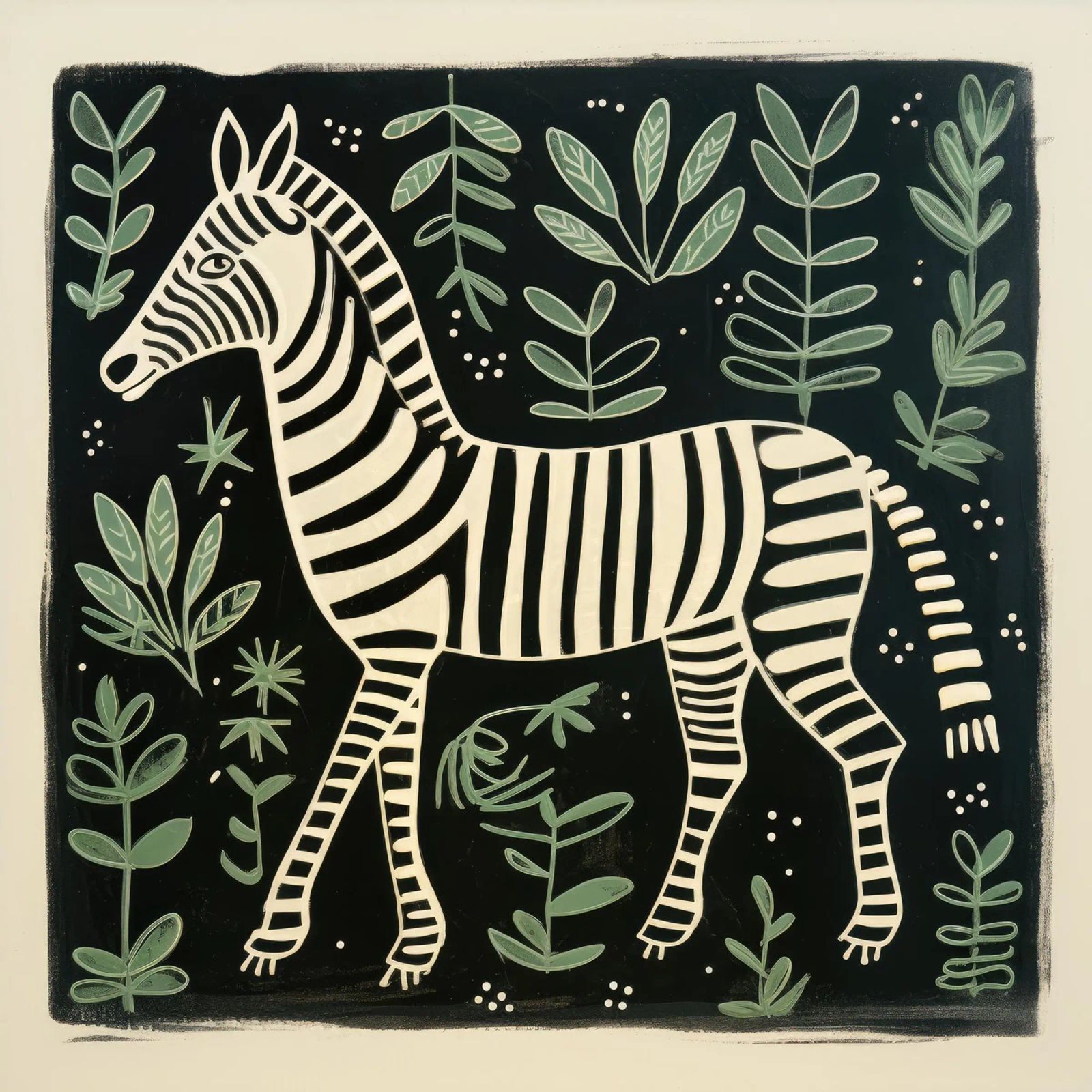 Zebra verde 4 pellicola backlit da Minimal Animal Art