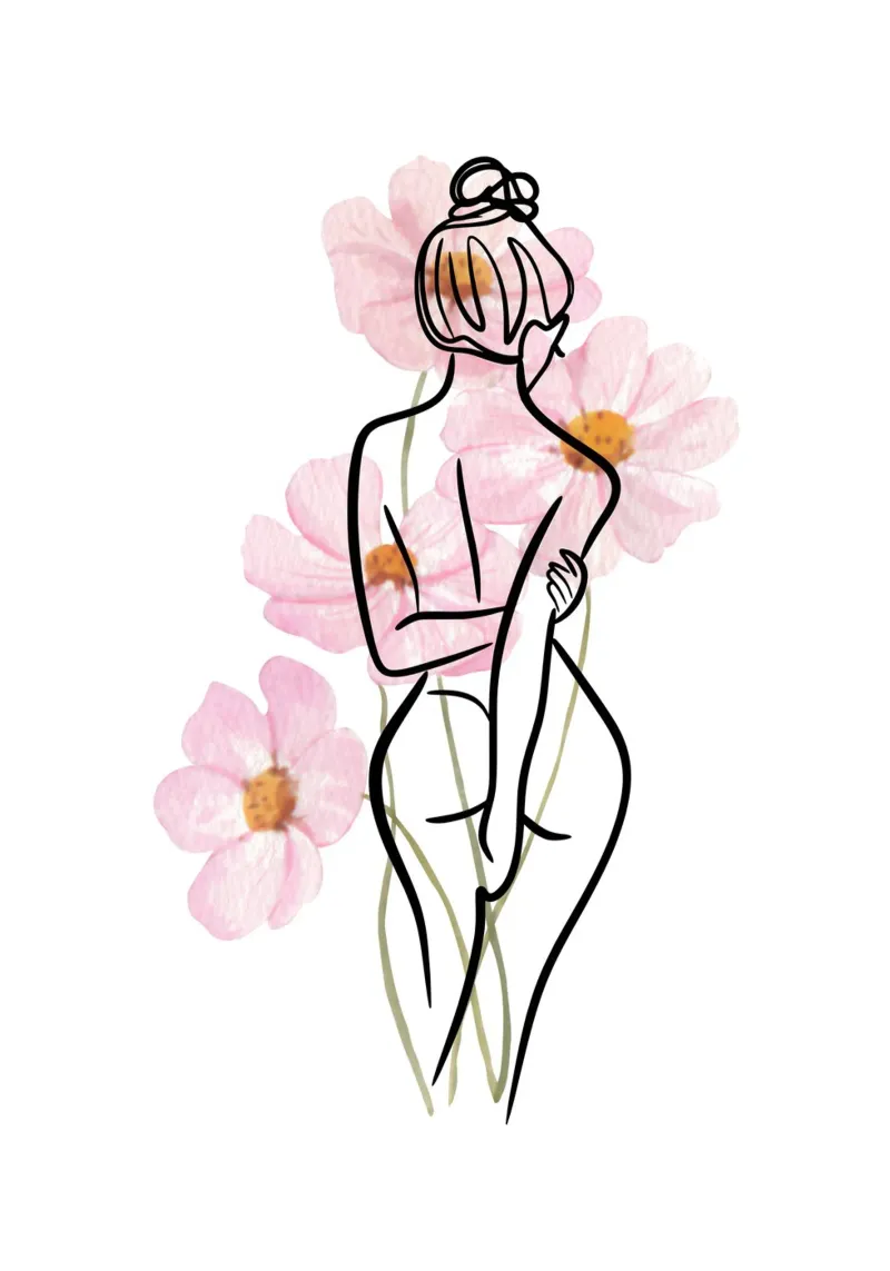 Woman Flowerpower Alu-Dibond von AESTHETIC VIBES by Isabel