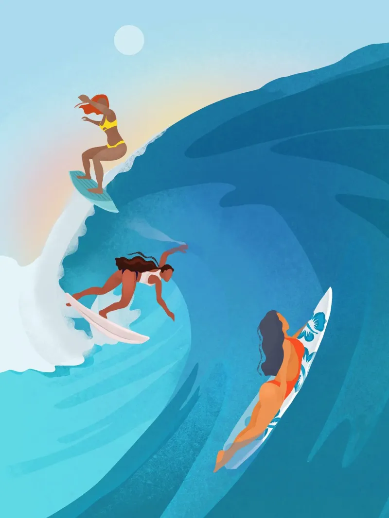 Surfers acrylic glass by PetrArts