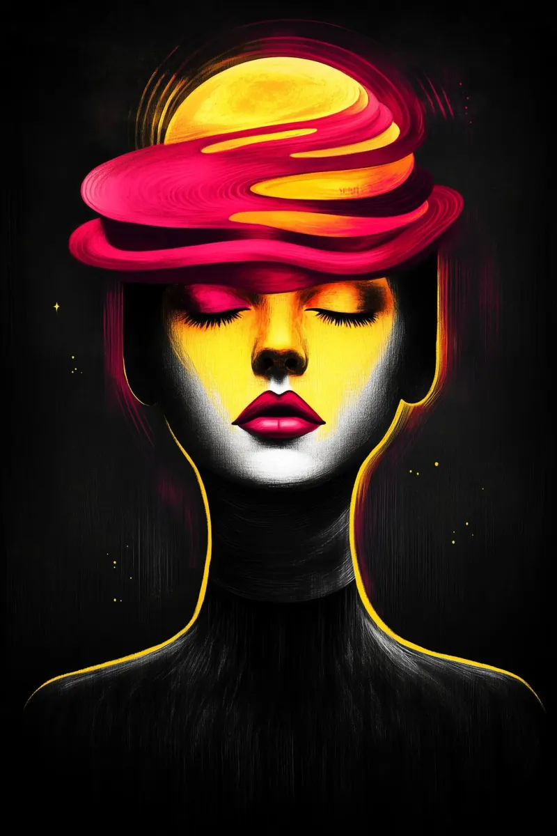 Un vortice di pensieri sotto un sole splendente poster da melipo-art
