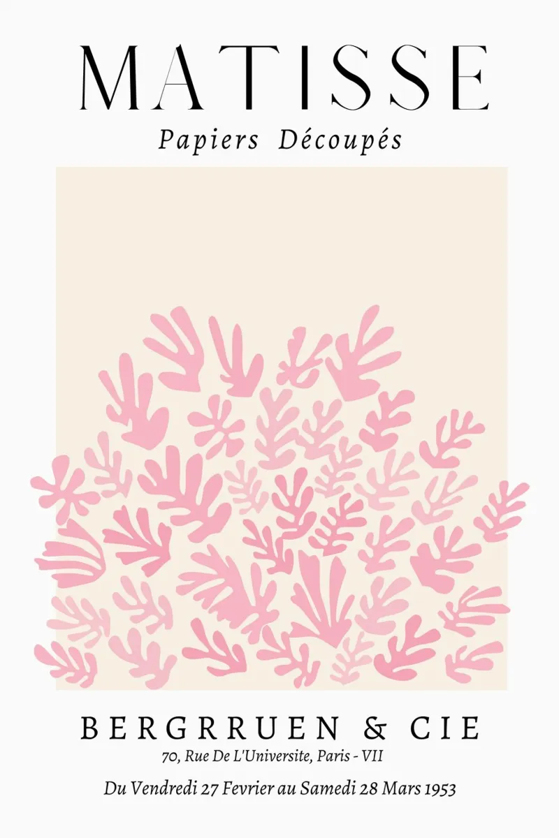 Rosa astratta Henri Matisse poster con telaio in alluminio da pdigitalprints