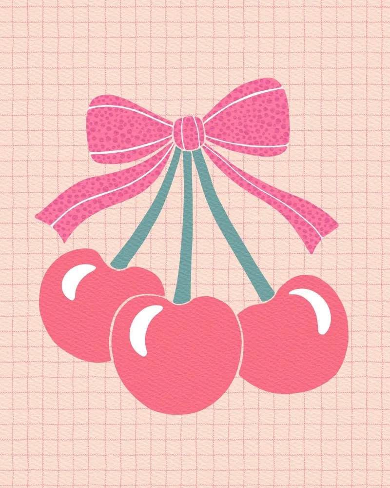 Cherries with Bow – Retro Sweetness pellicola backlit da Claudia S. Design