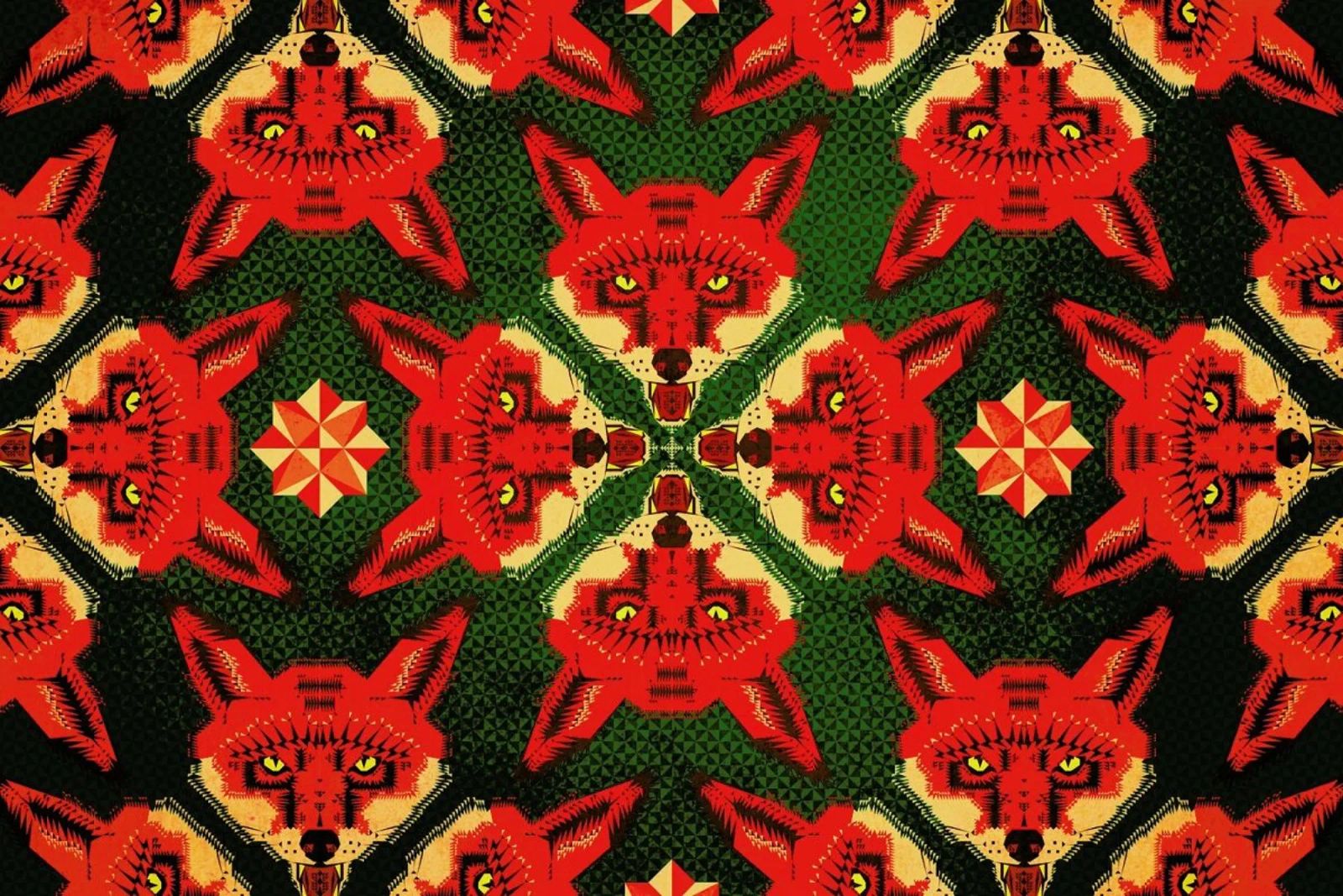 Geometric Fox Pattern metacrilato de Chobopop
